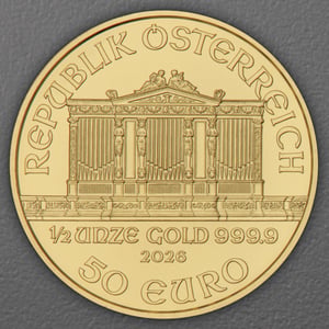 Goldmünze 1/2oz "Wiener Philharmoniker" aktueller Jahrgang (Österreich) - Miniaturansicht 2