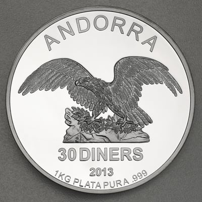 Silbermünze 1kg "Andorra Eagle" 2013 (Andorra) - Miniaturansicht 1