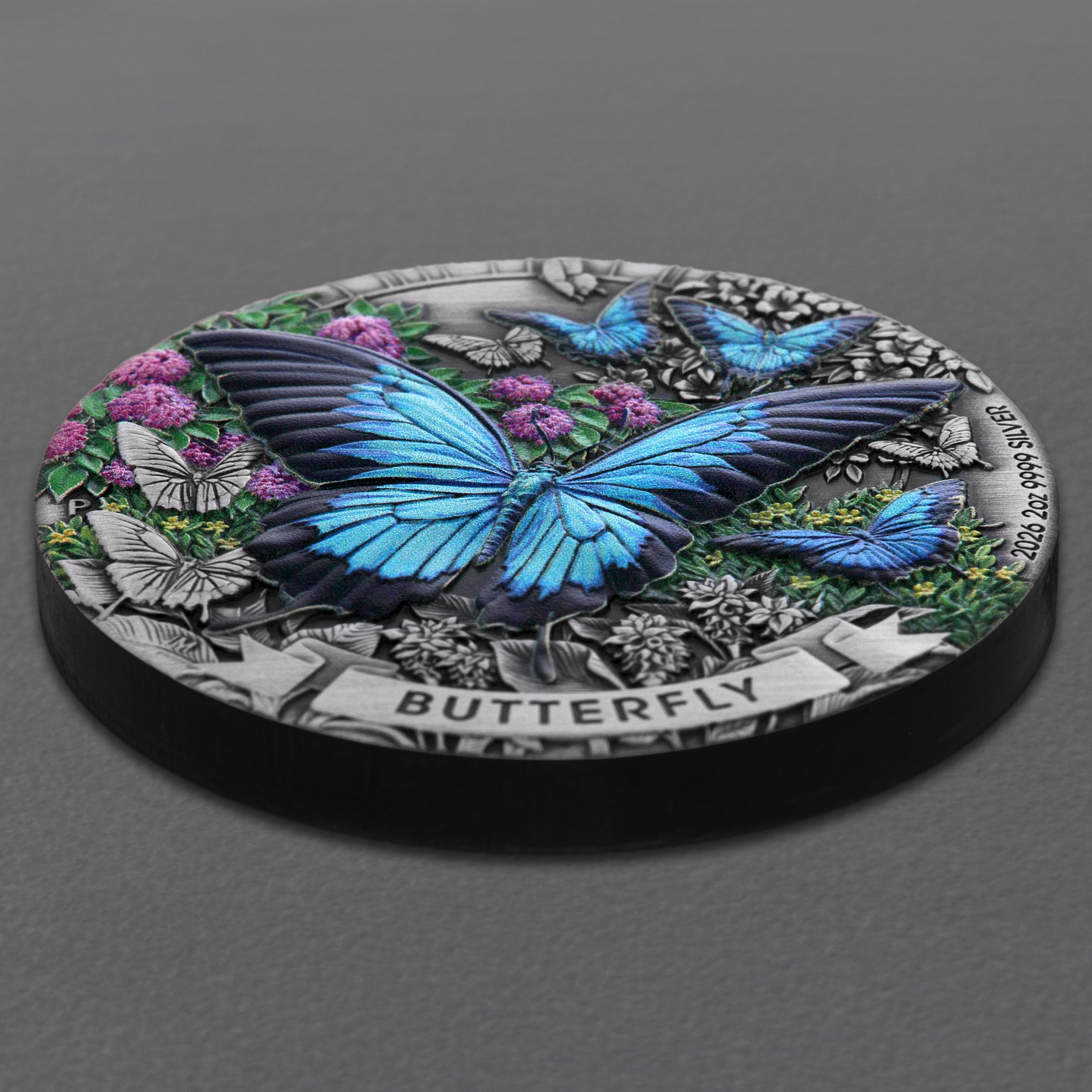 Silbermünze 2oz "Butterfly" 2026 (AF/koloriert) (Australien) - Detailansicht 2