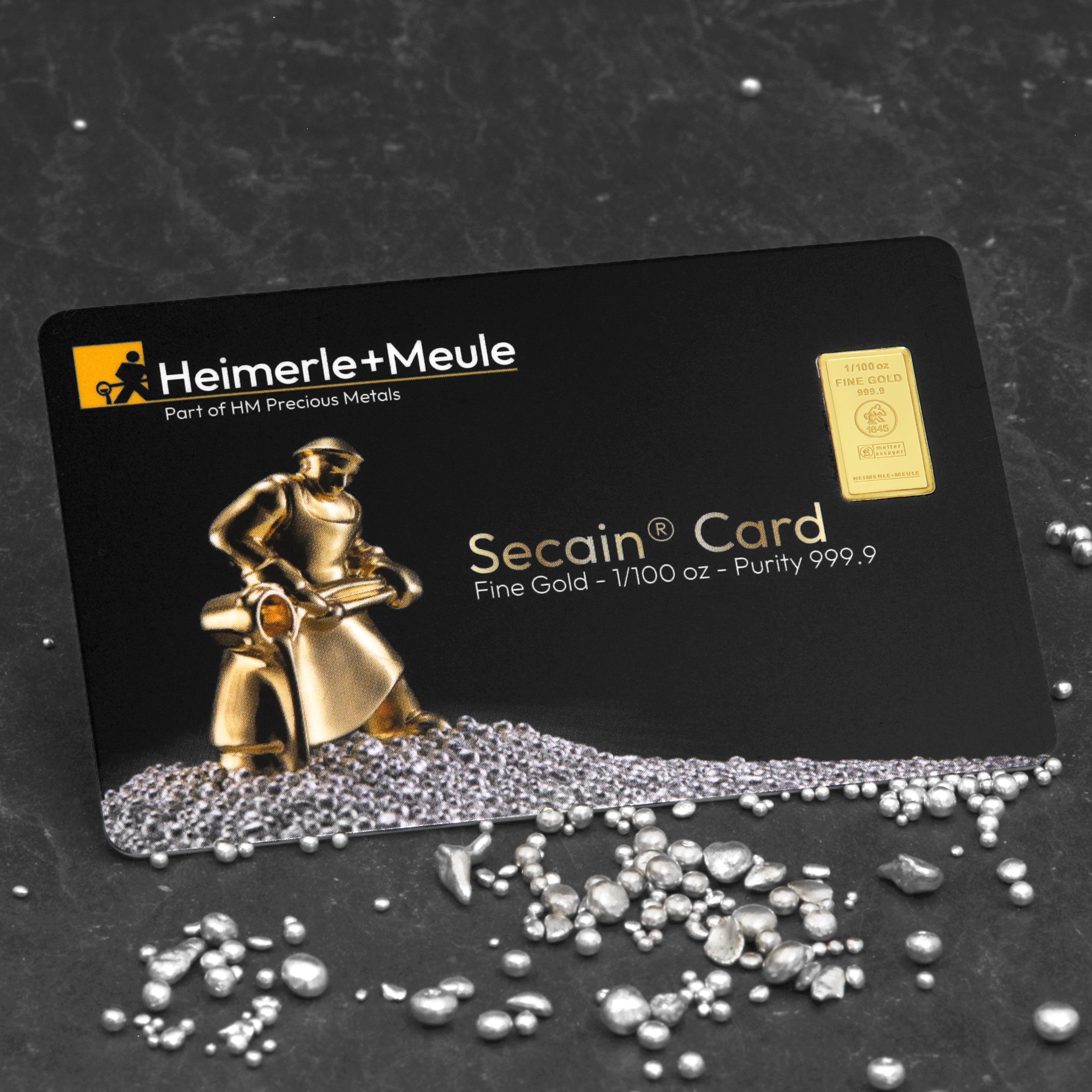 Goldbarren 1/100oz HEIMERLE + MEULE "Secain Card" geprägt - Detailansicht 4