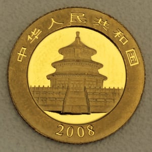 Goldmünze 1/10oz "Panda" 2008 (China) - Miniaturansicht 2