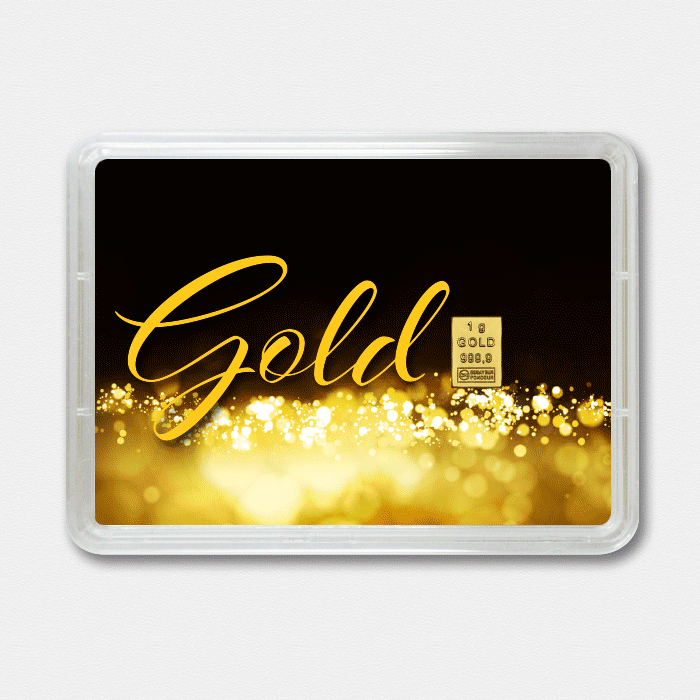 Goldbarren 1g "Gold statt Geld" (Flip) - Hauptansicht