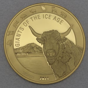 Goldmünze 1oz "Auerochse" 2021 Giants of Ice Age (Ghana) - Hauptansicht