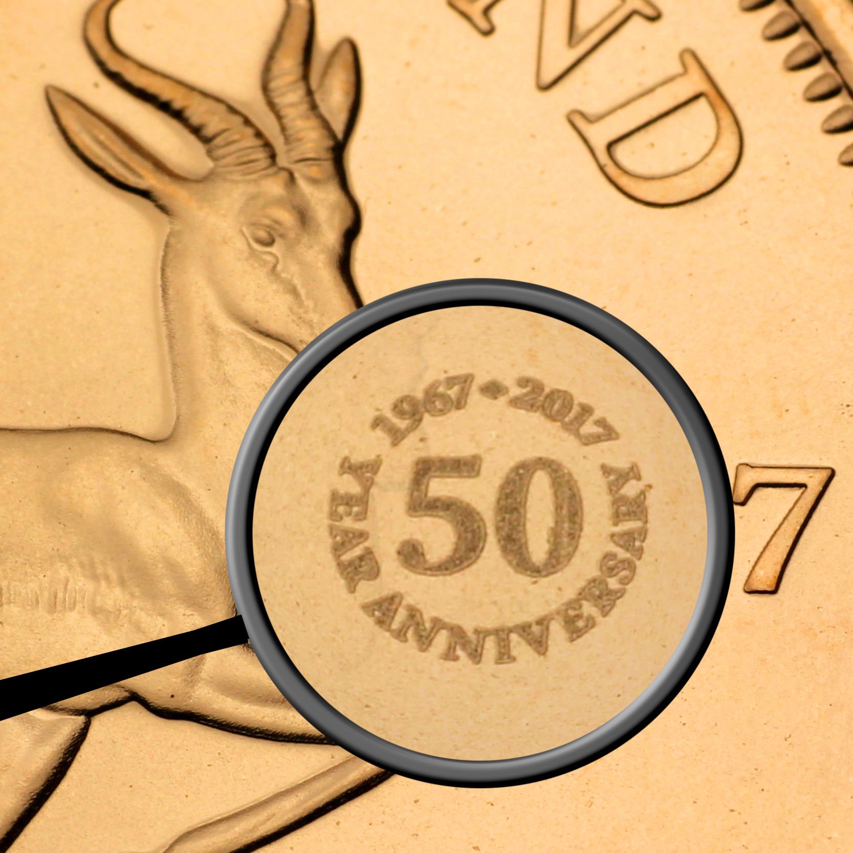 Goldmünze 1oz "Krügerrand" 2017 50. Jubiläum (Südafrika) - Detailansicht 3