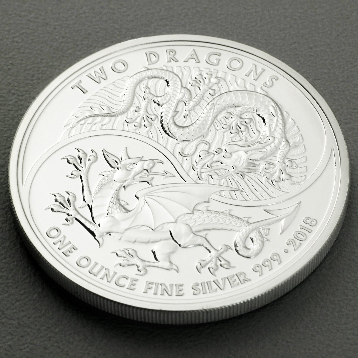 Silbermünze 1oz "Two Dragons" 2018 (Großbritannien) - Detailansicht 2