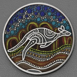 Silbermünze 2oz "Kangaroo Yongka" 2023 Antique Finish koloriert - Miniaturansicht 1