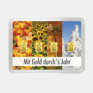 Goldbarren 4g "Mit Gold durchs Jahr" (Flip) - Hauptansicht