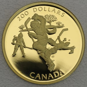 Goldmünze 200 Dollar "Hockey" 1991 (Kanada) - Miniaturansicht 1