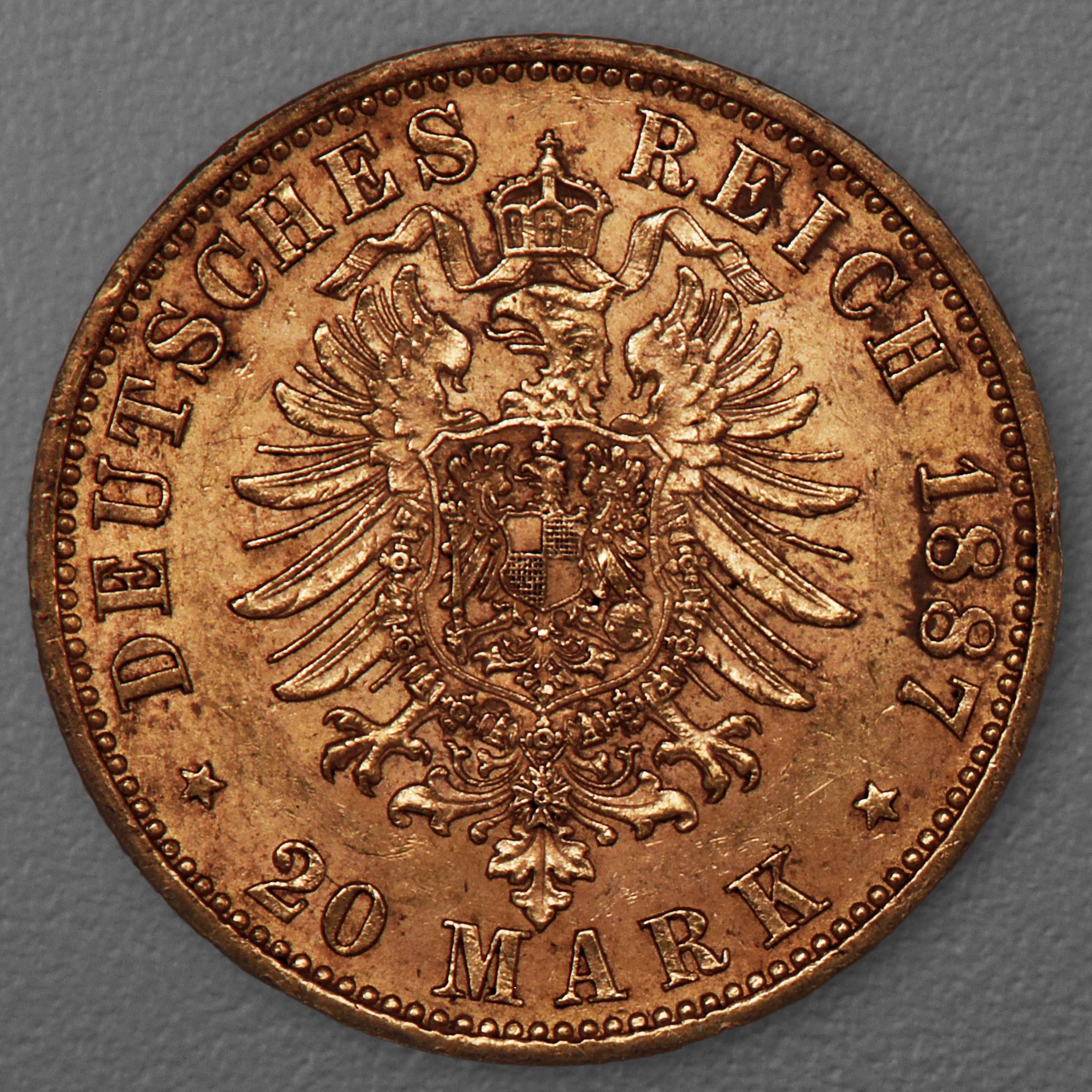Goldmünze 20 Mark "Wilhelm I." 1887-A J.246 (Preußen) - Detailansicht 1