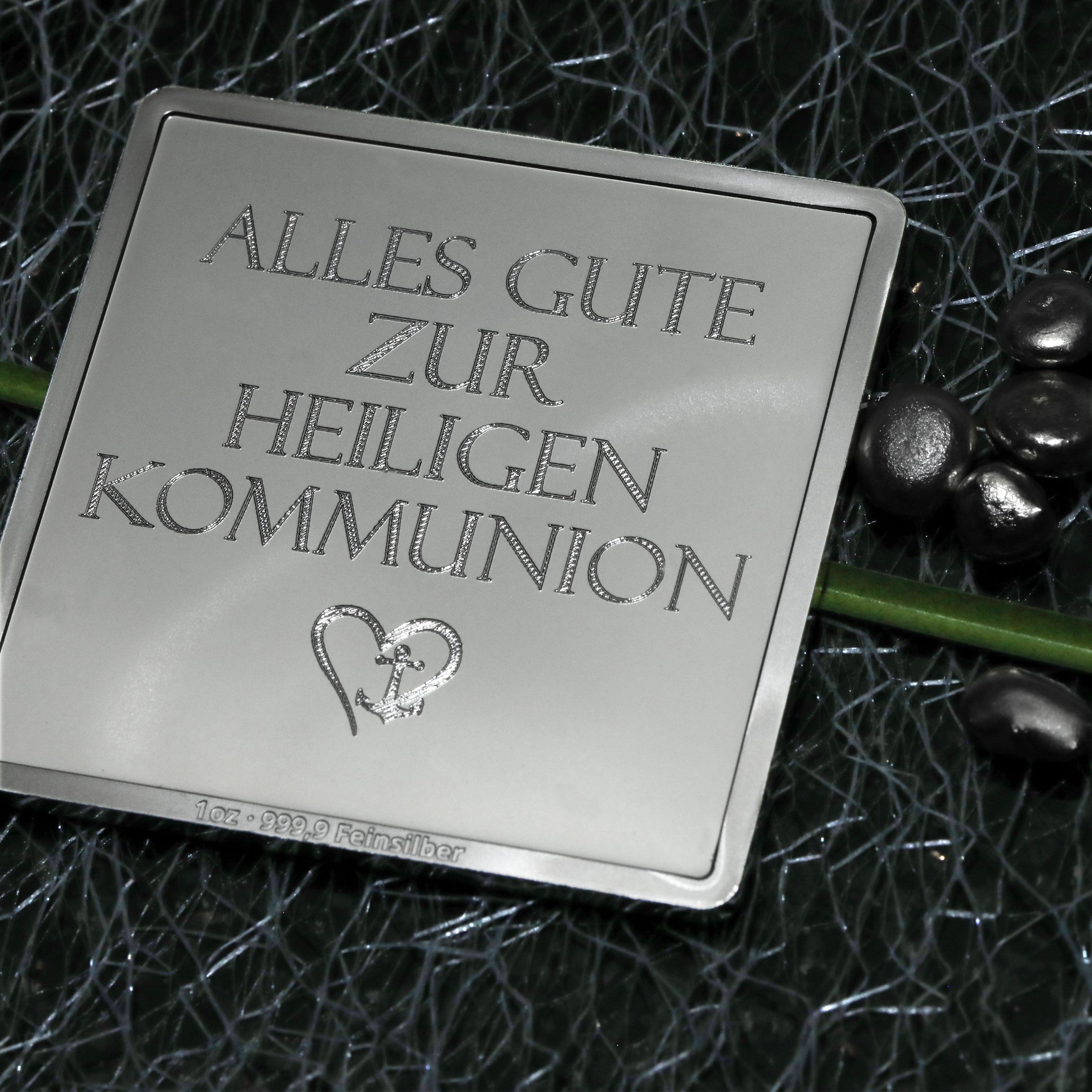 Silberbarren 1oz "Kommunion" Gravurbarren quadratisch - Detailansicht 5