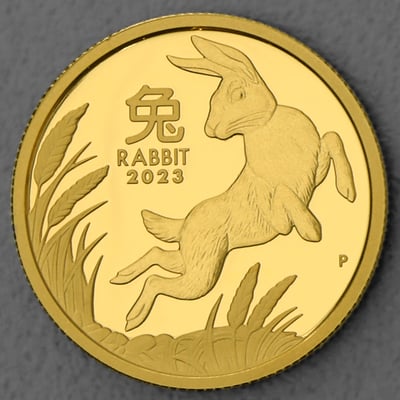 Goldmünze 1/4oz "Hase" 2023 (PP) Lunar III – Year of the Rabbit (Australien) - Miniaturansicht 1