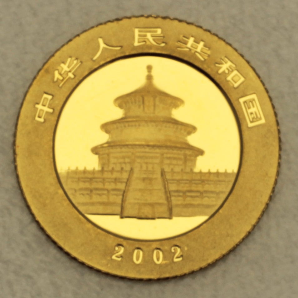 Goldmünze 1/20oz "Panda" 2002 (China) - Detailansicht 1