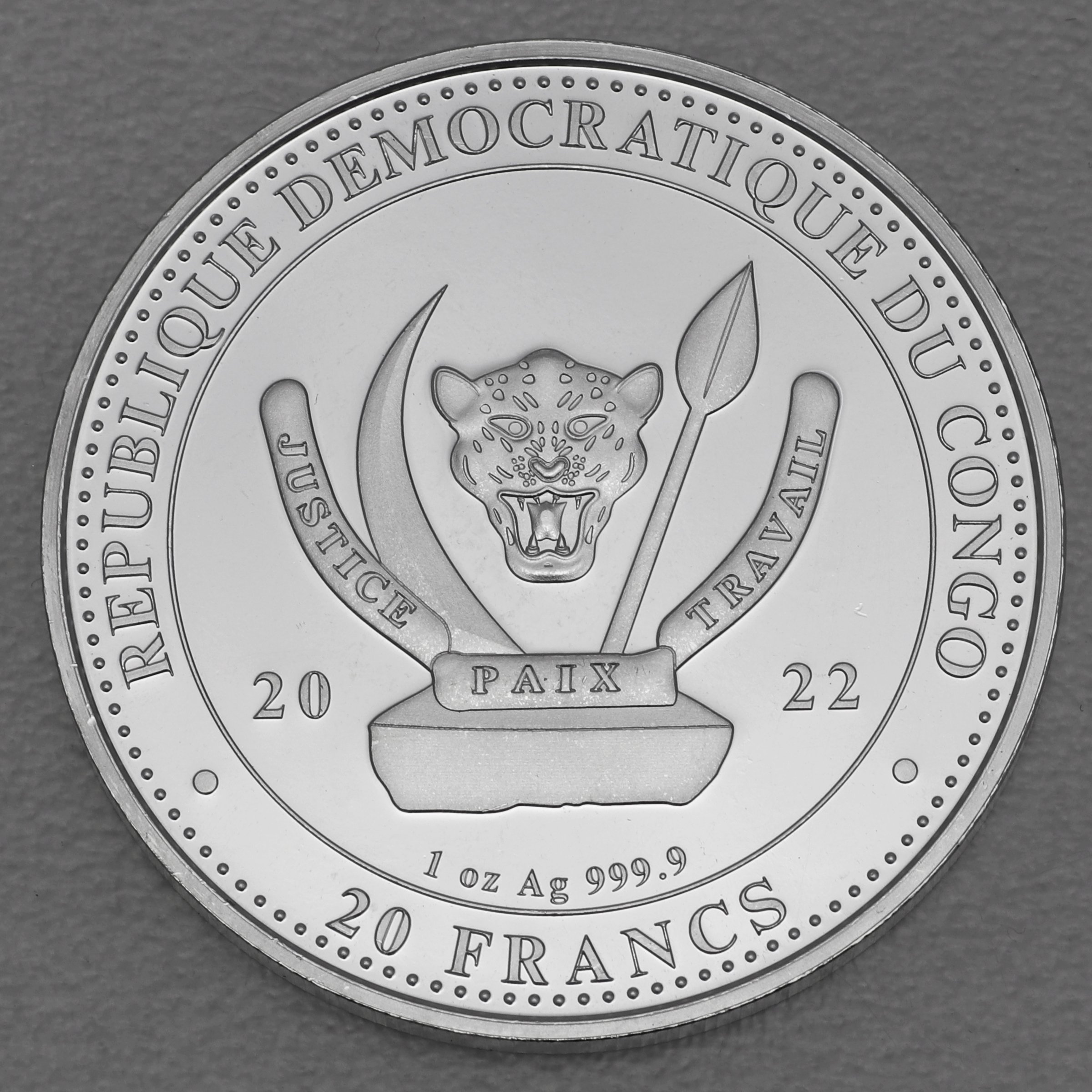 Silbermünze 1oz "Bär" 2022 World s Wildlife (Kongo) - Detailansicht 1