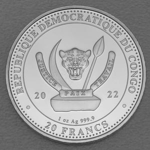 Silbermünze 1oz "Bär" 2022 World s Wildlife (Kongo) - Miniaturansicht 2