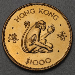 Goldmünze 1000 Dollar "Year of the Ape" 1980 (Hongkong) - Hauptansicht