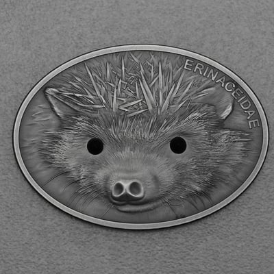 Silbermünze 1oz "Hedgehog 2013" (Fiji) Fascinating Wildlife Oval Silver Antik Finish Coin - Miniaturansicht 1