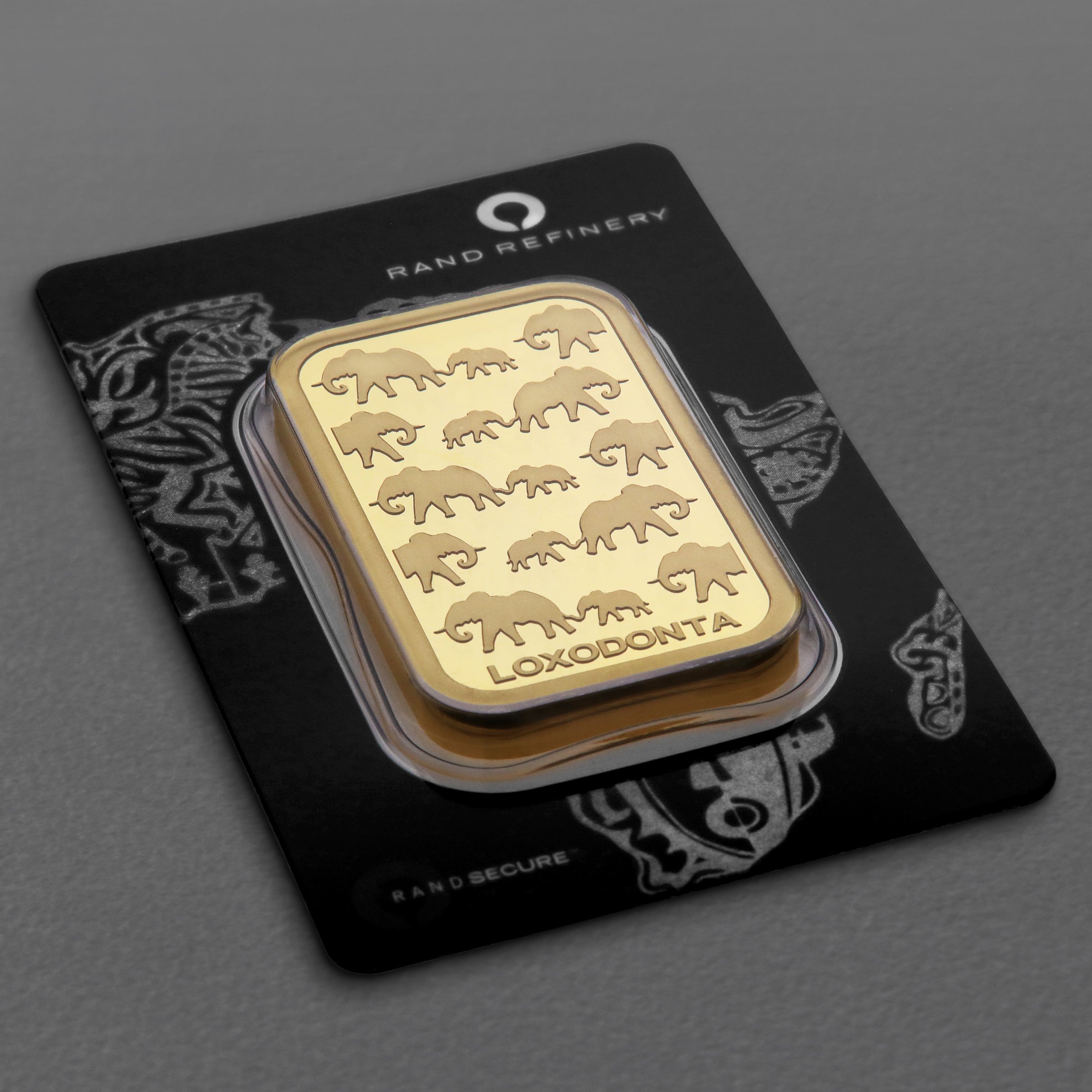 Goldbarren 100g Rand Refinery "Elefanten-Motiv" - Detailansicht 2