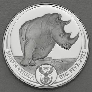 Silbermünze 1oz "Nashorn" 2025 (PP) Big Five III (Südafrika) - Hauptansicht