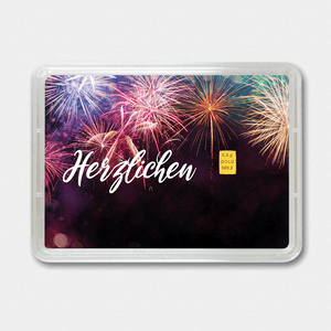 Goldbarren 0,5g "Glückwunsch" (Flip) - Hauptansicht