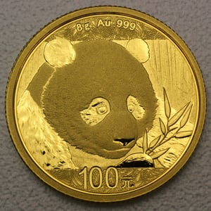 Goldmünze 8g "Panda" 2018 (China) - Hauptansicht