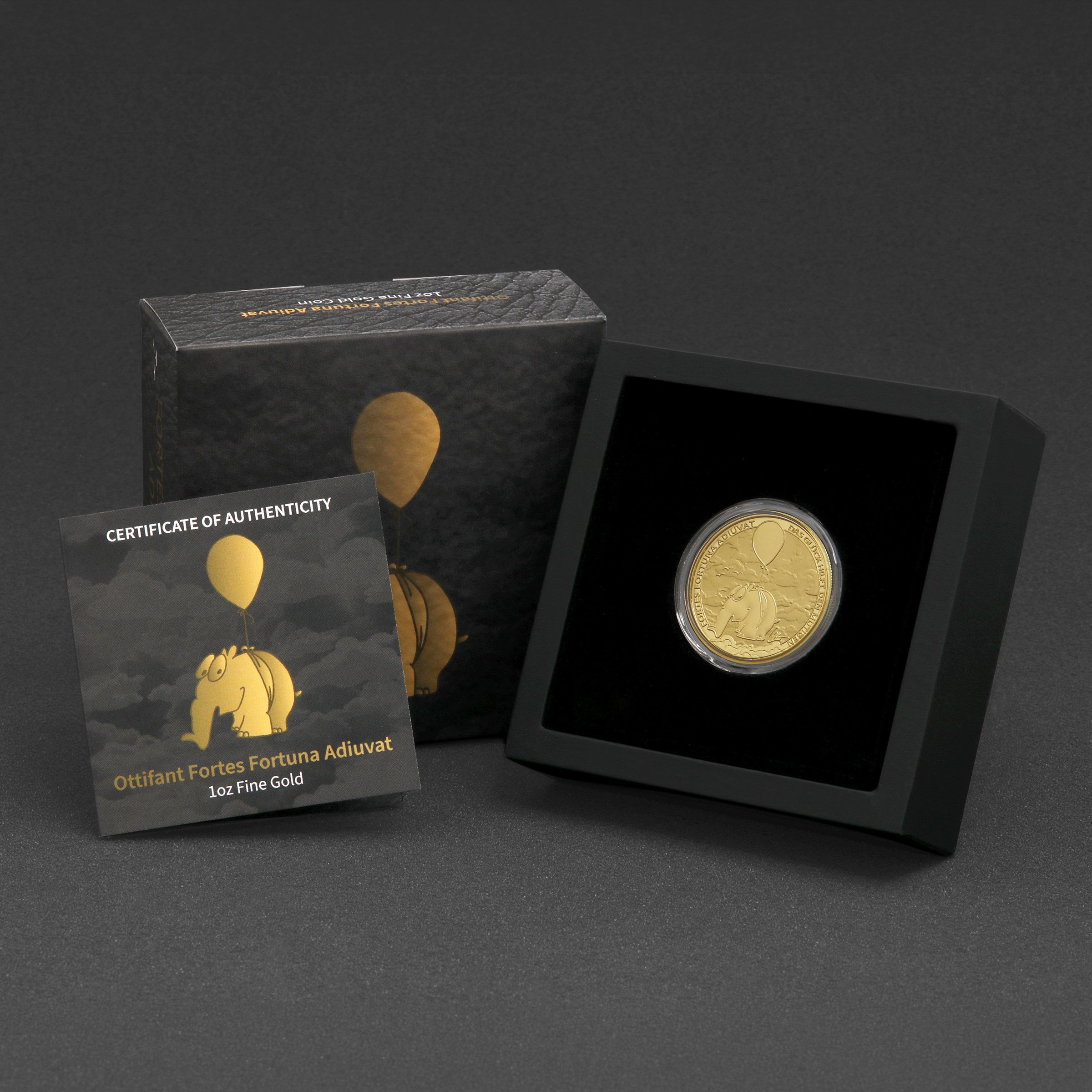 Goldmünze 1oz "Fortes Fortuna Adiuvat" 2026 Ottifanten – Ballonifant (Tuvalu) - Detailansicht 4