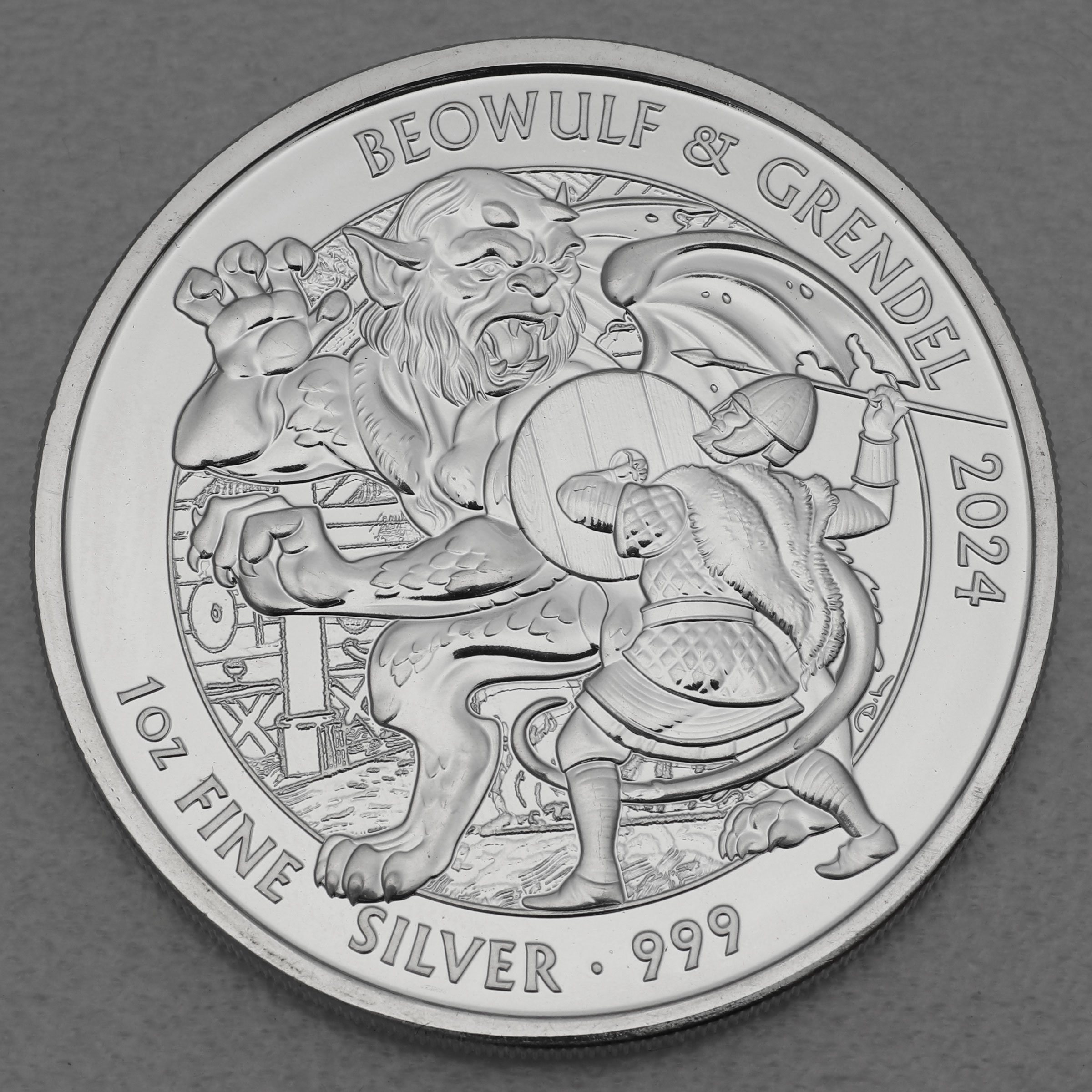 Silbermünze 1oz "Beowulf & Grendel" 2024 Myths and Legends (Großbritannien) - Hauptansicht