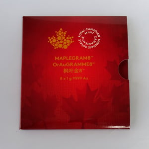 Goldmünzen 8 x 1g "Maple Leaf/Maplegram" Set: 8-teilig (Kanada) - Miniaturansicht 3
