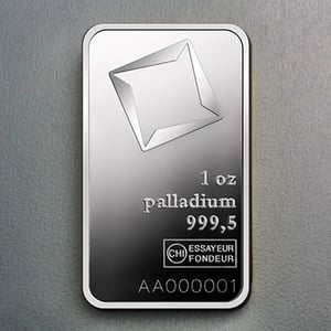 Palladiumbarren 1oz VALCAMBI (Pd) - Hauptansicht