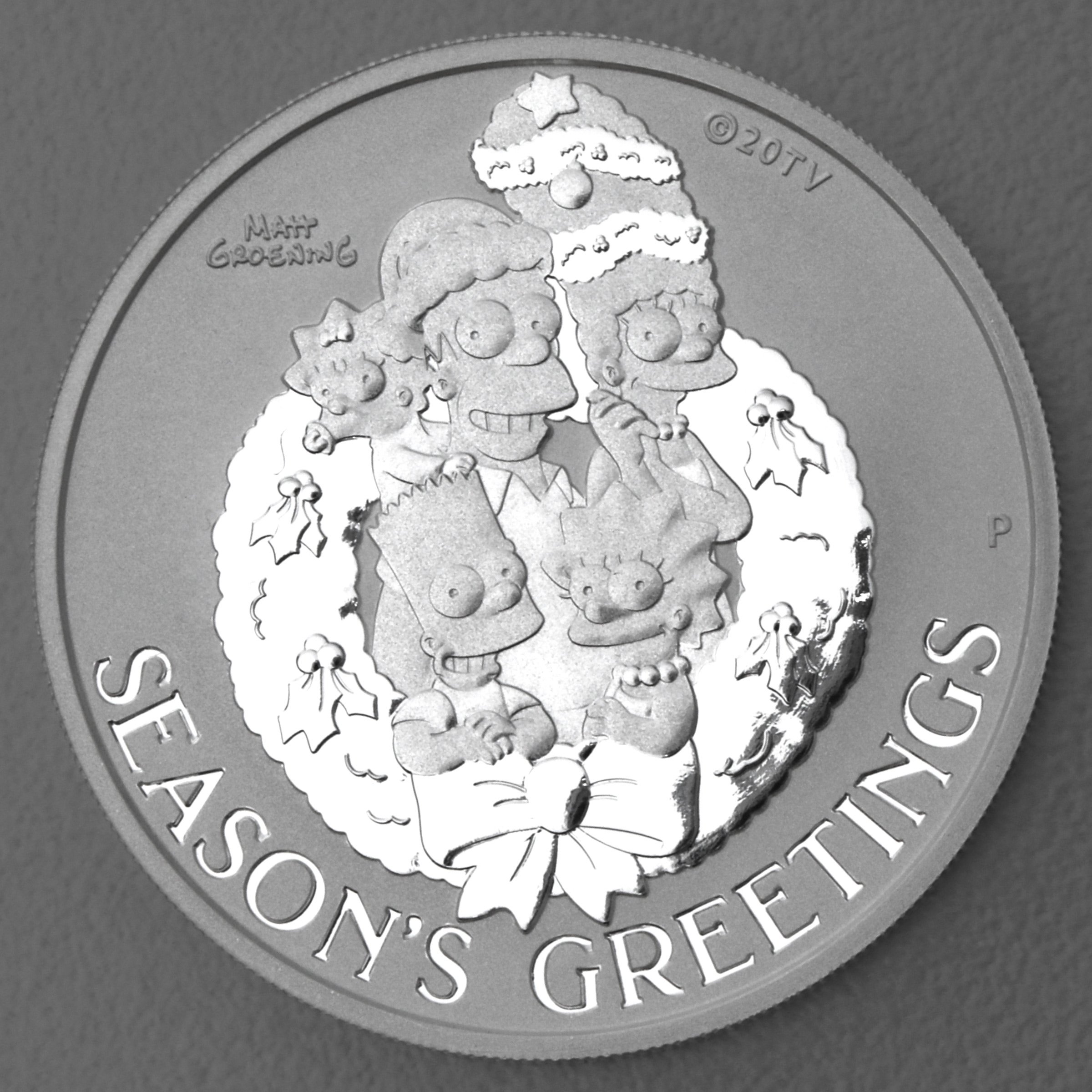 Silbermünze 1oz "Simpsons Season s Greetings" 2022 The Simpsons (Tuvalu) - Hauptansicht