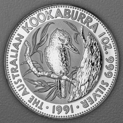 Silbermünze 1oz "Kookaburra" 1991 (Australien) - Miniaturansicht 1