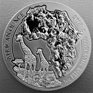 Silbermünze 1oz "Giraffe" 2018 African Ounce (Ruanda) - Miniaturansicht 1