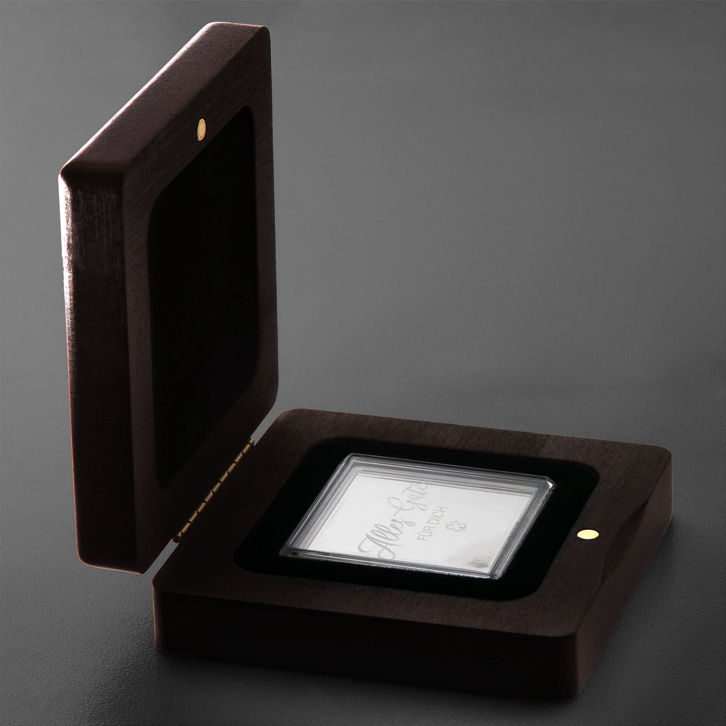 Premium-Geschenkbox "Echtholz" S (92x92mm) - Detailansicht 4