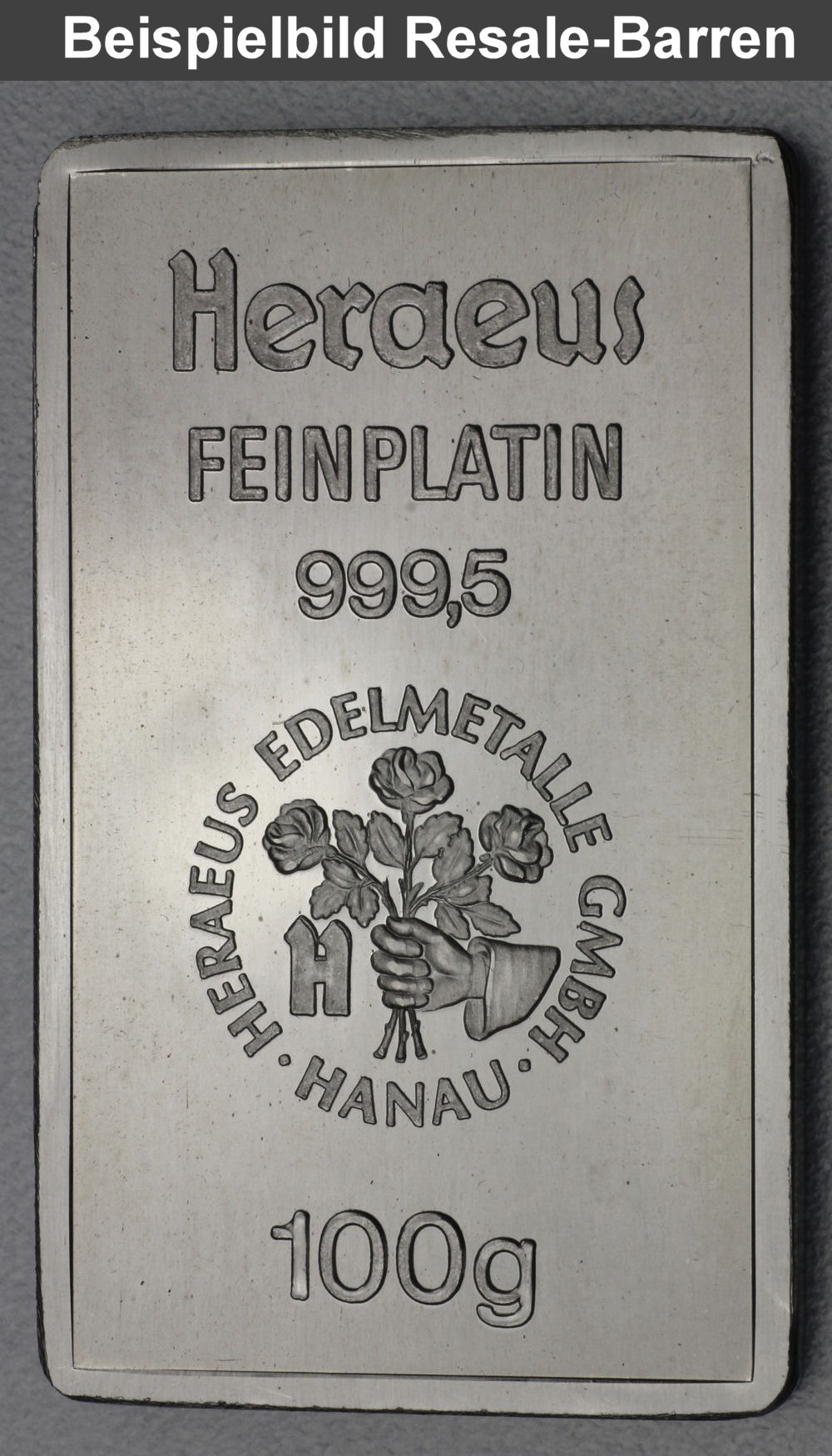 Platinbarren 100g (Resale) - Detailansicht 2
