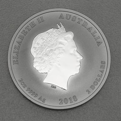 Silbermünze 2oz "Hund" 2018 Lunar II – Year of the Dog 19% (Australien) - Miniaturansicht 2