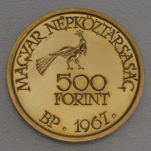 Goldmünze 500 Forint "Zoltán Kodály" 1967 (Ungarn) - Miniaturansicht 2