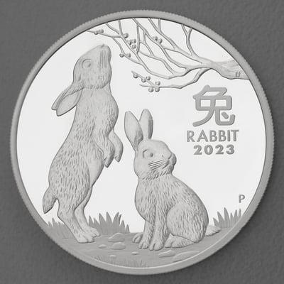Silbermünzen 1oz "Hase" 2023 (PP/kol./vergoldet) Set 3-teilig Year of the Rabbit (Australien) - Miniaturansicht 2