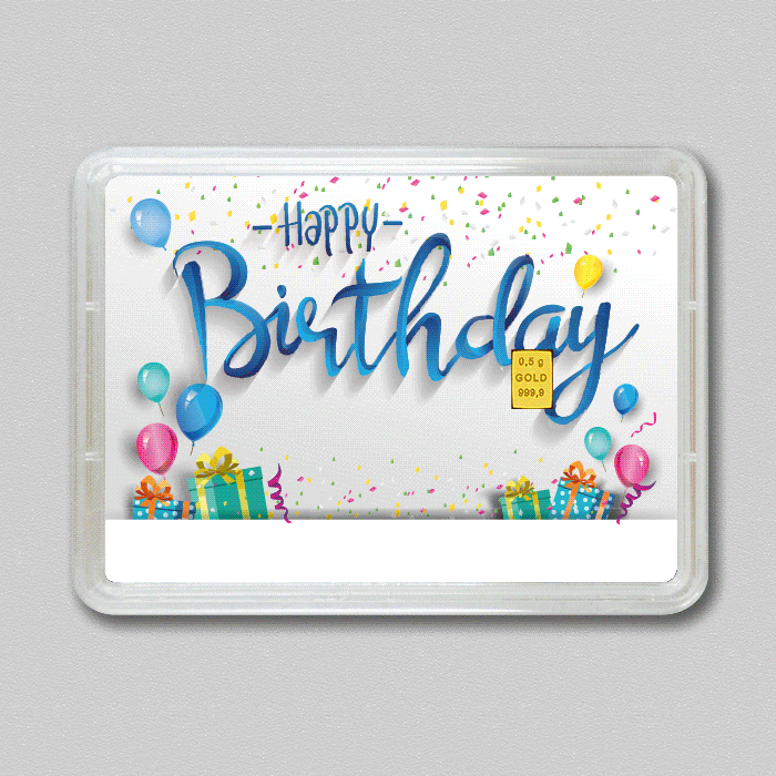 Goldbarren 0,5g "Geburtstag" (Flip) - Hauptansicht