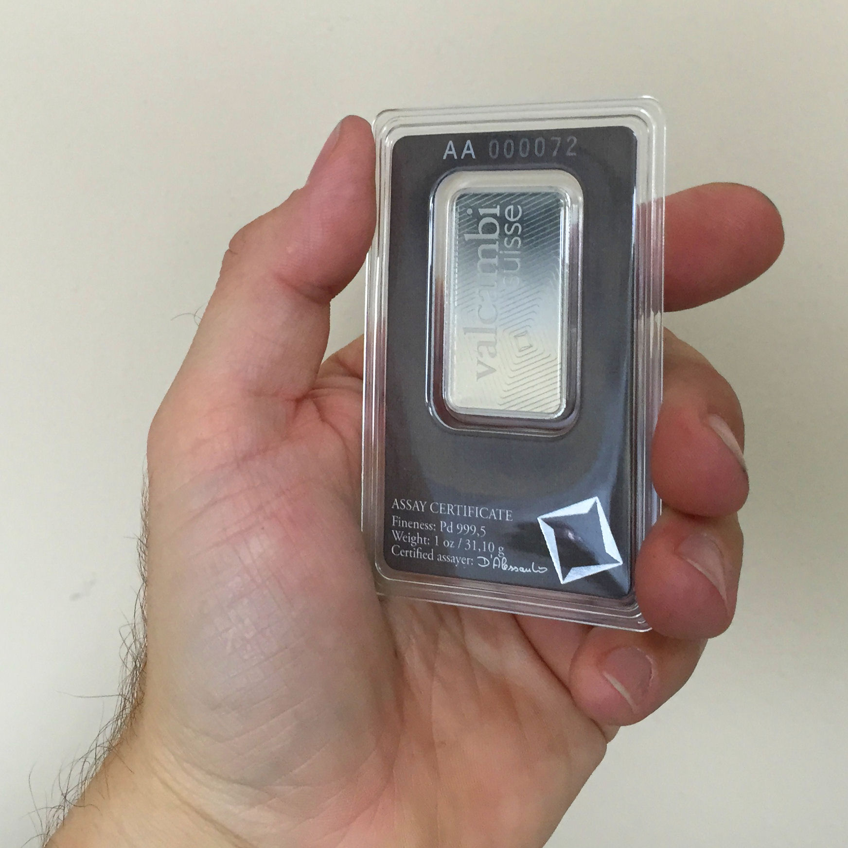Palladiumbarren 1oz VALCAMBI (Pd) - Detailansicht 4