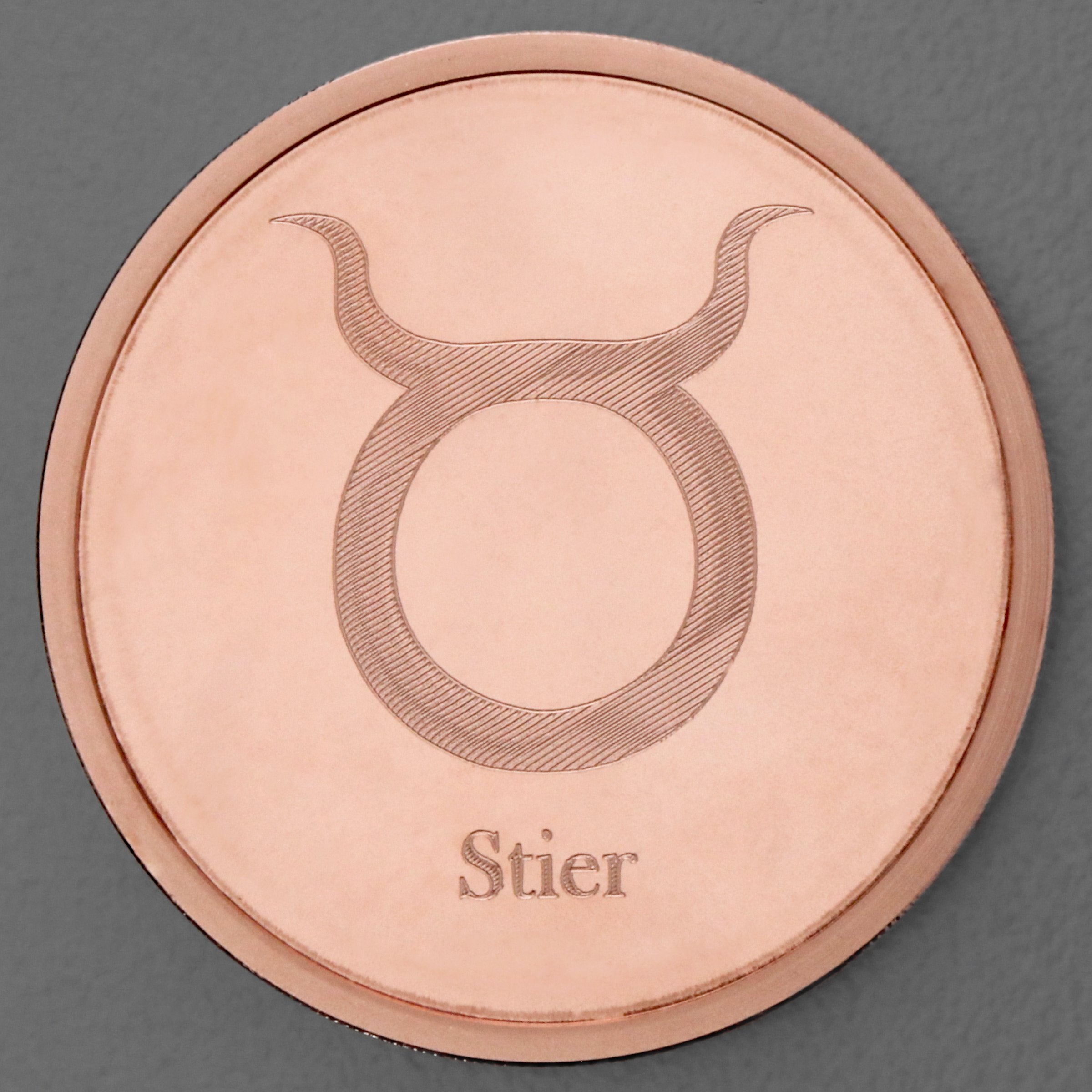Kupfermedaille "Sternzeichen Stier" Gravurmedaille - Hauptansicht