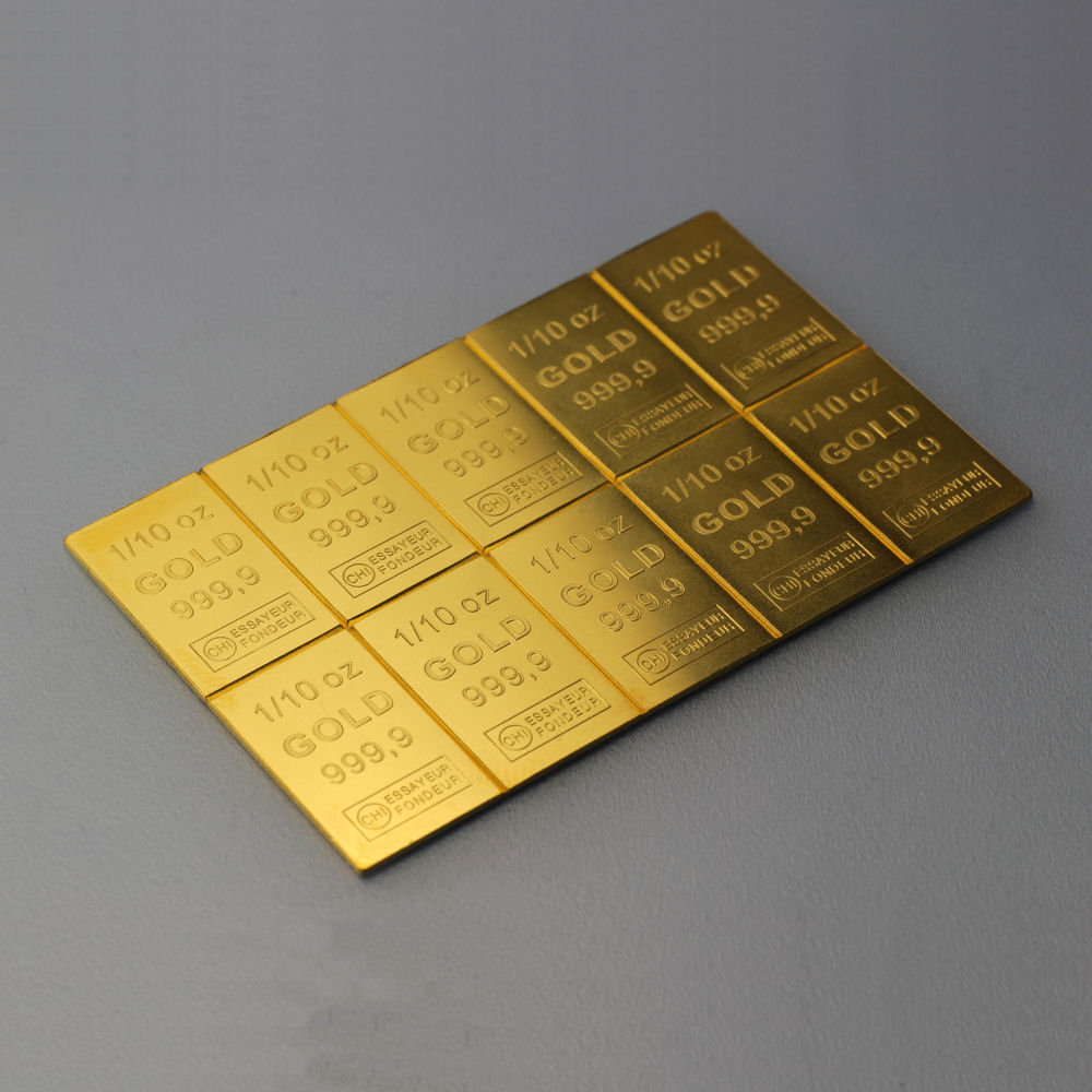 Goldtafel (10x 1/10oz Feingold) "CombiBar" - Detailansicht 2