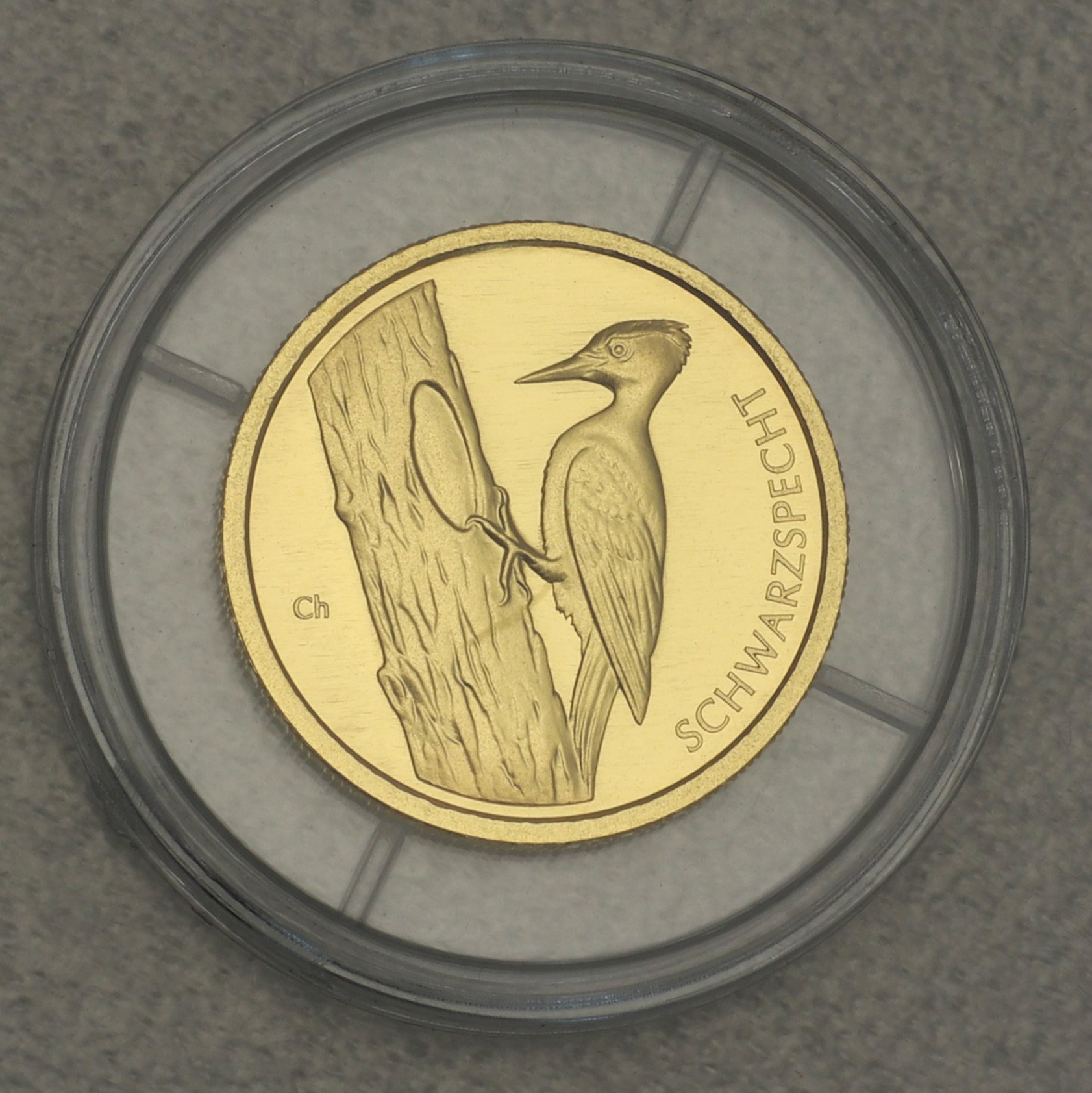Goldmünze 20 Euro "Schwarzspecht" 2021 Heimische Vögel (Deutschland) - Detailansicht 2