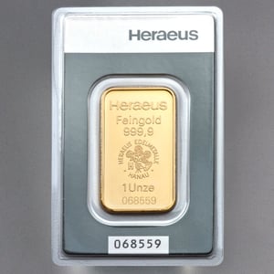 Goldbarren 1oz HERAEUS geprägt - Miniaturansicht 2