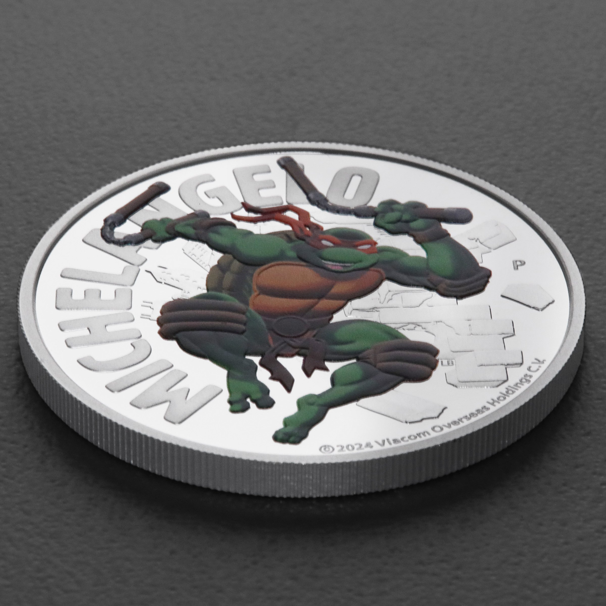 Silbermünze 1oz "Michelangelo" 2024 (PP/koloriert) Teenage Mutant Ninja Turtles™ (Tuvalu) - Detailansicht 2