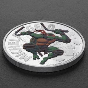Silbermünze 1oz "Michelangelo" 2024 (PP/koloriert) Teenage Mutant Ninja Turtles™ (Tuvalu) - Miniaturansicht 3