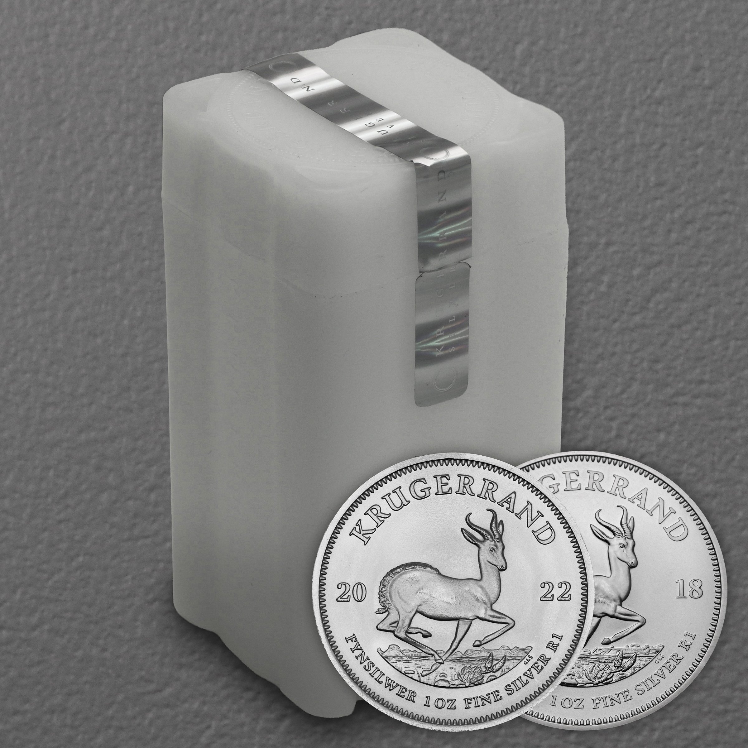 Silbermünze 25 x 1oz "Krügerrand" verschiedene Jahrgänge Tube diff. (Südafrika) - Hauptansicht