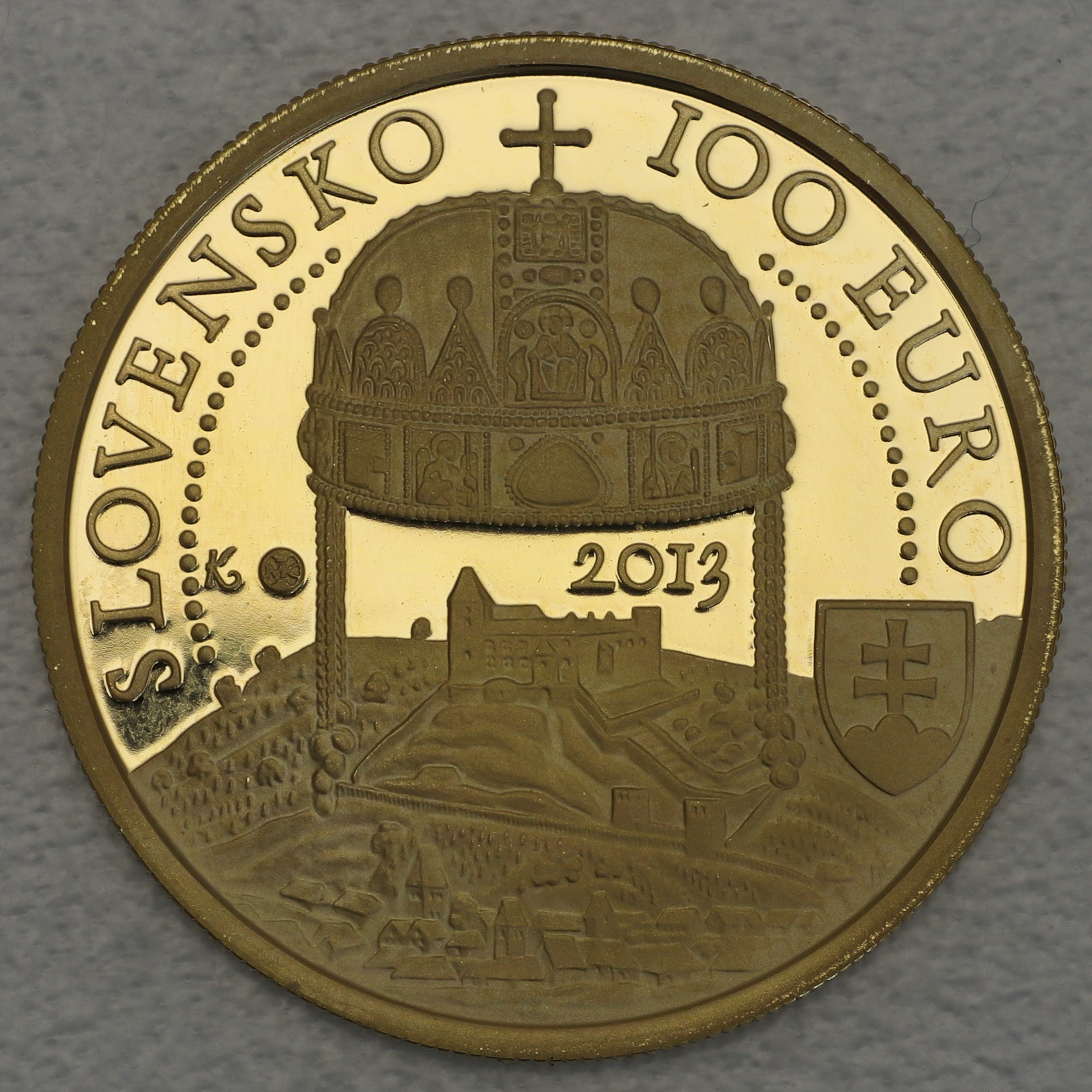 Goldmünze "100 Euro" 2013 450. Jubiläum Krönung Maximilian (Slowakei) - Hauptansicht