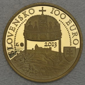 Goldmünze "100 Euro" 2013 450. Jubiläum Krönung Maximilian (Slowakei) - Miniaturansicht 1