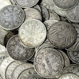 Silbermünze "1 Mark 1873-1916" verschiedene Jahrgänge (Deutschland - Hauptansicht