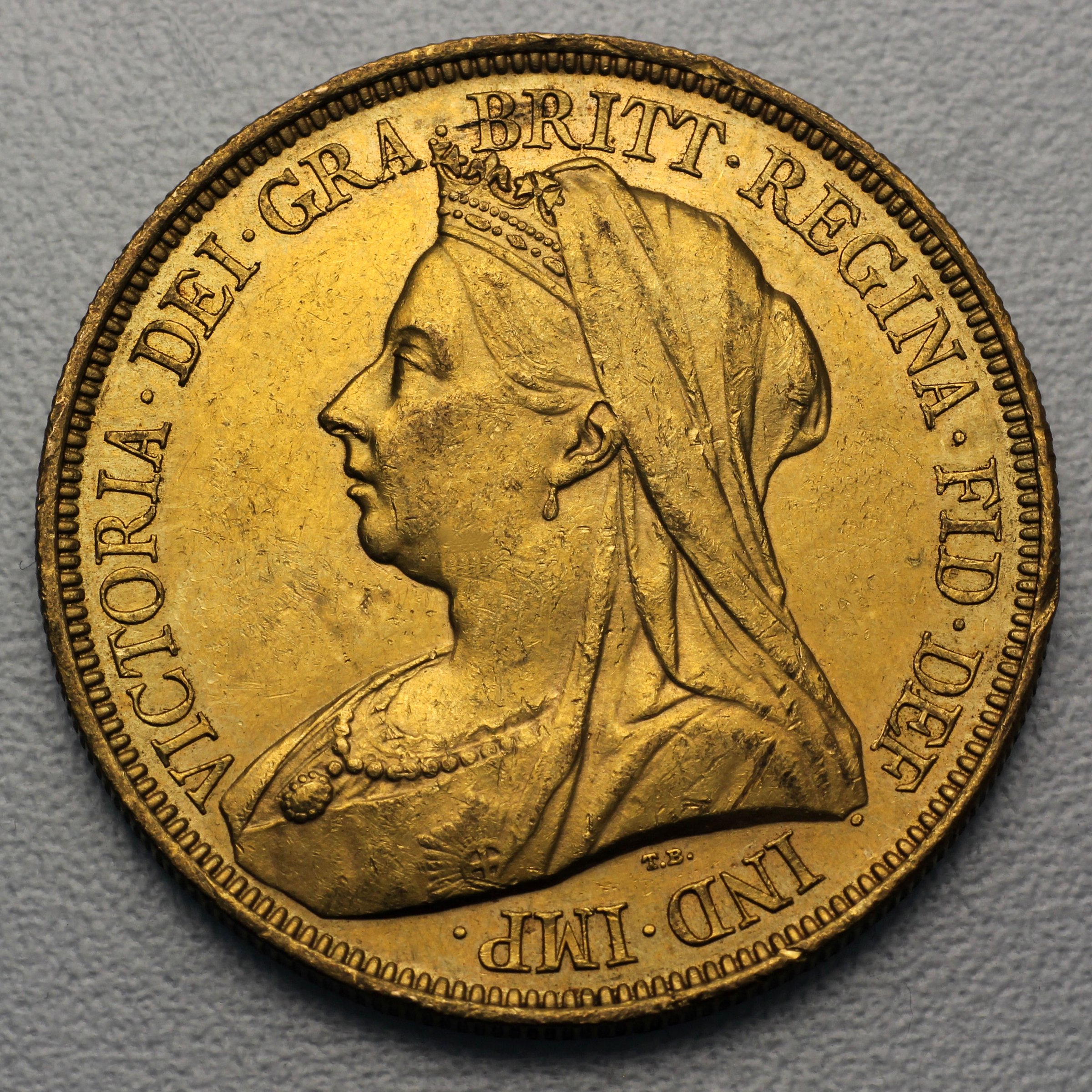 Goldmünze 5 Sovereign "Victoria" Schleier (Großbritannien) - Hauptansicht