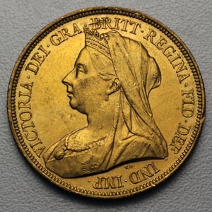 Goldmünze 5 Sovereign "Victoria" Schleier (Großbritannien) - Hauptansicht